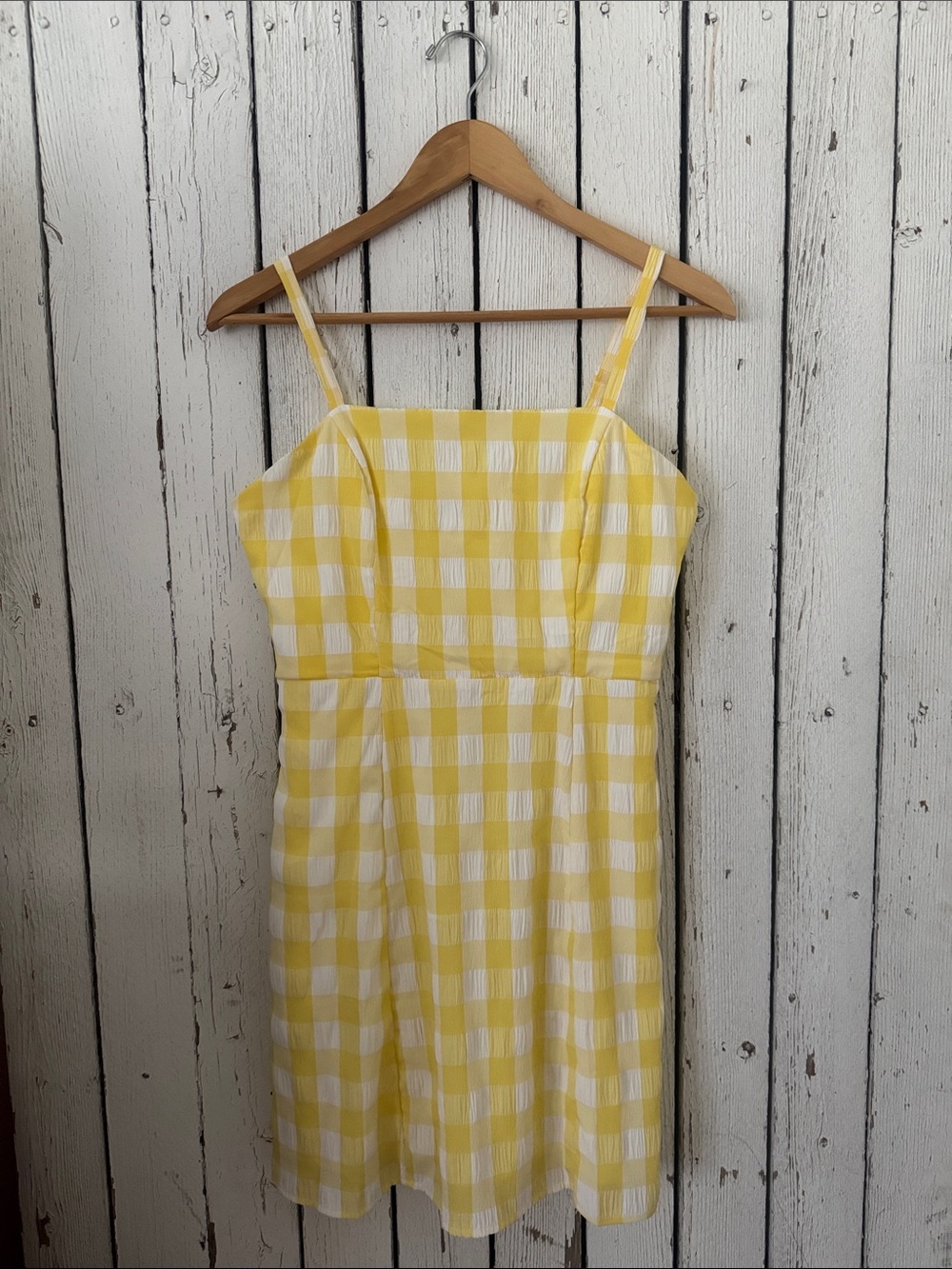Yellow Gingham Spaghetti Strap Sundress